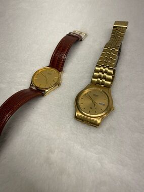 Vintage Seiko Gold Tone Men’s Watches Set Of Two Watch’s